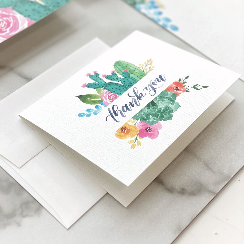 Cacti Floral Invitation for Baby Showers